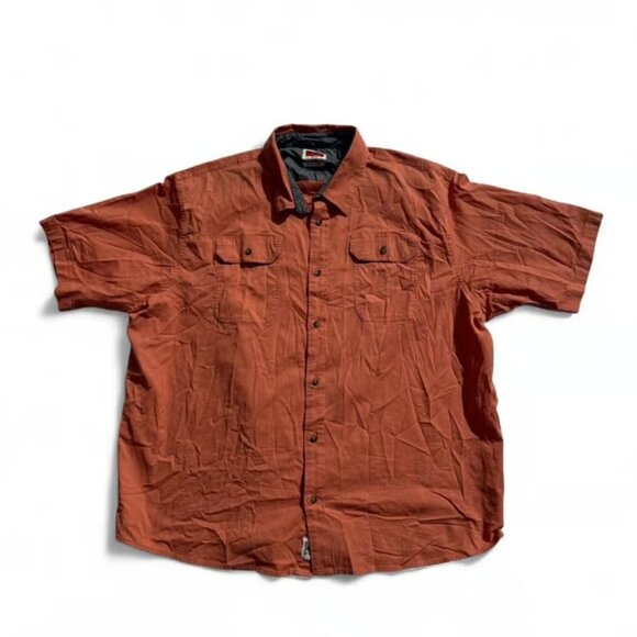 Men's Wrangler Rust Button-Up Shirt - Picture 1 of 3